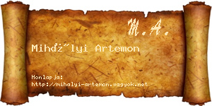 Mihályi Artemon névjegykártya